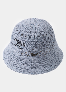 Light Blue "Aegina" Knitted Bucket Hat 