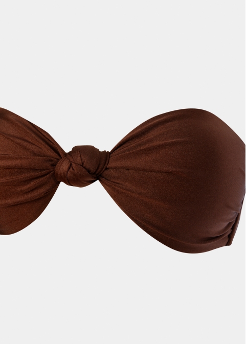 Marbella Bikini Top - Brown Dacron
