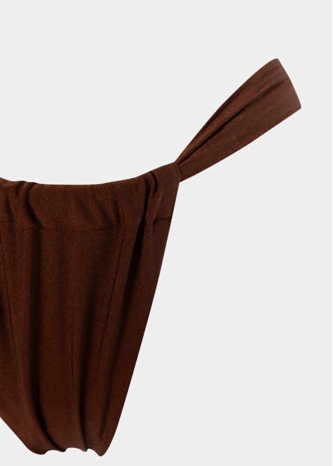 Marbella Bikini Bottom - Brown Dacron