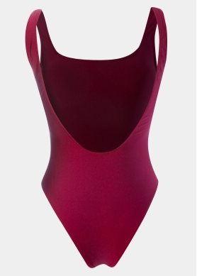 Low Back One Piece Swimwear - Dacron Plum