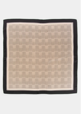 Checkered Print Silk Scarf