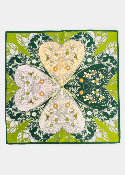 Flower Print Silk Scarf