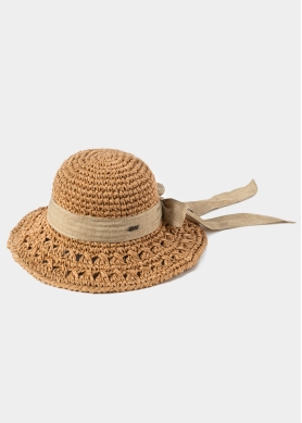 Brown Straw Hat w/ Brown Ribbon