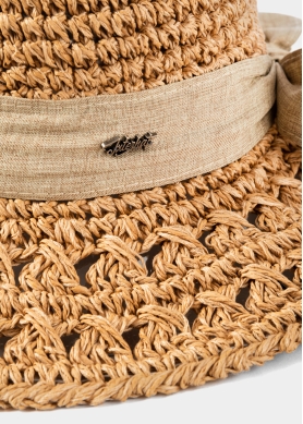 Brown Straw Hat w/ Brown Ribbon