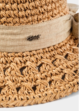 Brown Straw Hat w/ Brown Ribbon