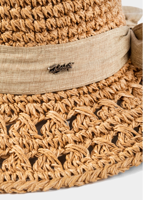 Brown Straw Hat w/ Brown Ribbon