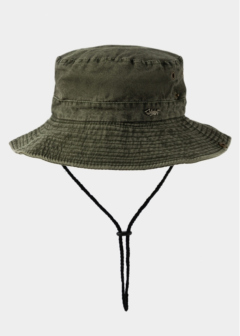 Khaki Active Bucket Hat w/ Washed Cotton