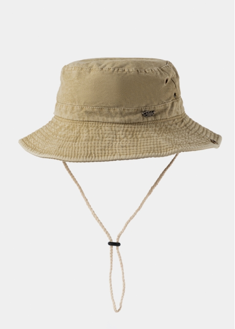 Beige Active Bucket Hat w/ Washed Cotton