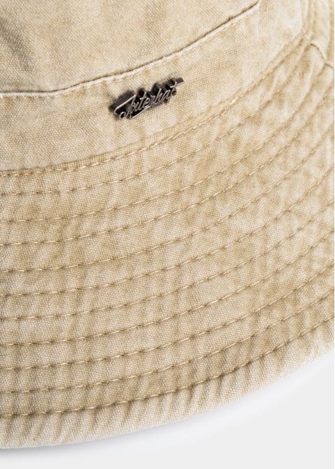 Beige Active Bucket Hat w/ Washed Cotton