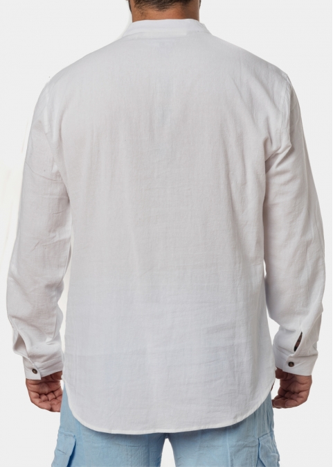 White mandarin shirt w/ long sleeve