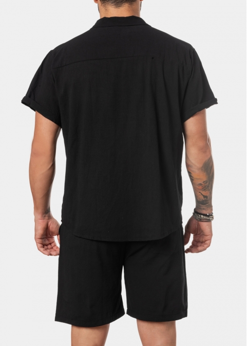 Black cotton set (shirt & shorts)