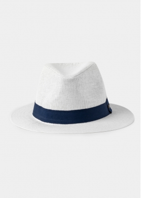White Classic Panama Style hat 