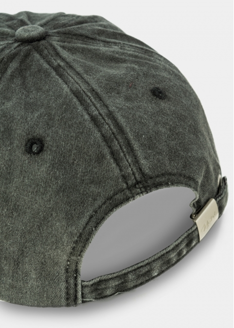 Washed Cotton Twill Cap - Black