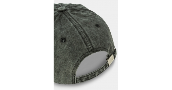 Washed Cotton Twill Cap - Black