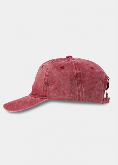 Washed Cotton Twill Cap - Burgundy