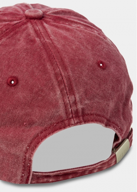 Washed Cotton Twill Cap - Burgundy