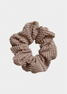 Crinkle Scrunchie Beige