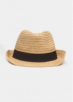 Raffia Fedora with Black Detail