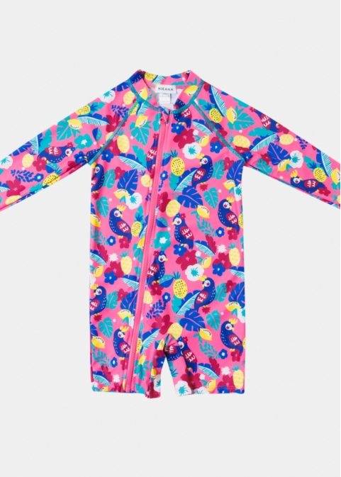 Girls One-Piece Swimsuit w/ Jungle Print