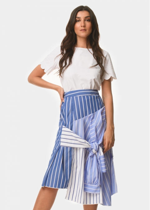 Striped shirt style skirt