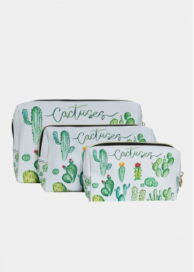 Types of cactuses nécessaire set of three 
