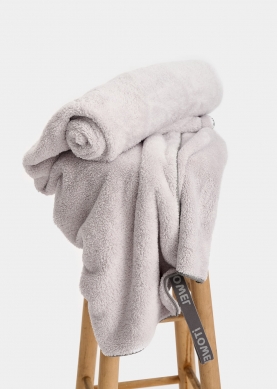 Grey fluffy towel