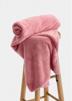 Pink fluffy towel