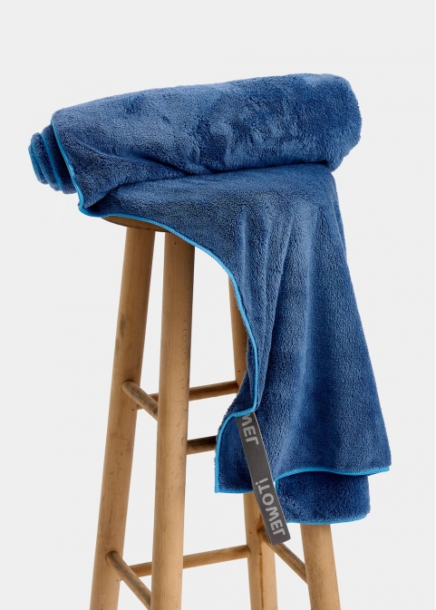 Navy blue fluffy towel