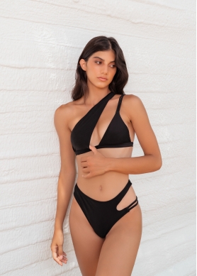 High Waisted Bikini Swimwear - Black