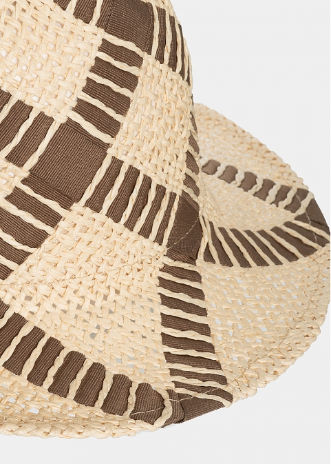 Beige panama with braided foulard 