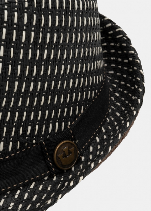 B&W fedora with black strap