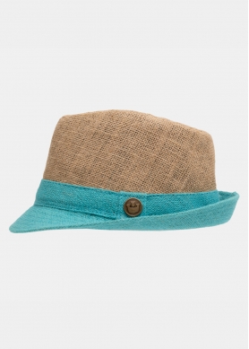 Brown & turquoise fedora