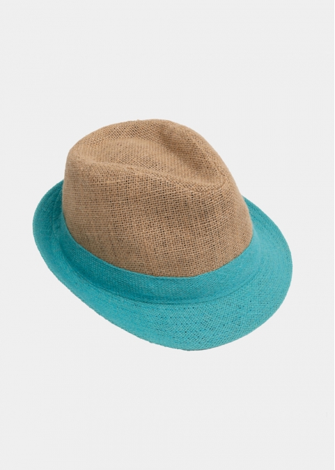 Brown & turquoise fedora