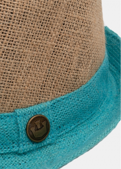 Brown & turquoise fedora