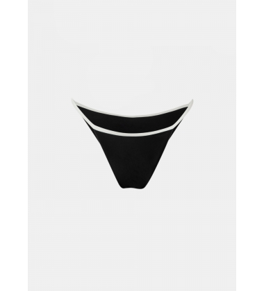 Mykonos Bikini Bottom - Black/Cream Dacron