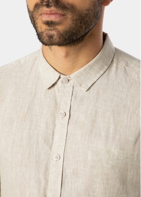100% Linen Natural Beige Shirt 
