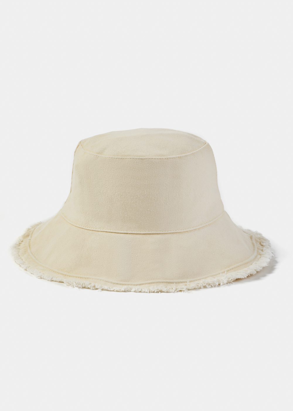 Cream Double-Faced Bucket Hat w/ Chin Strap