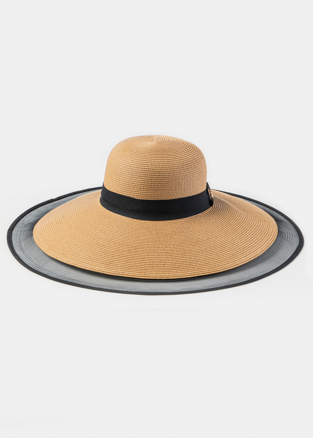 Brown Straw Hat w/ Black Details