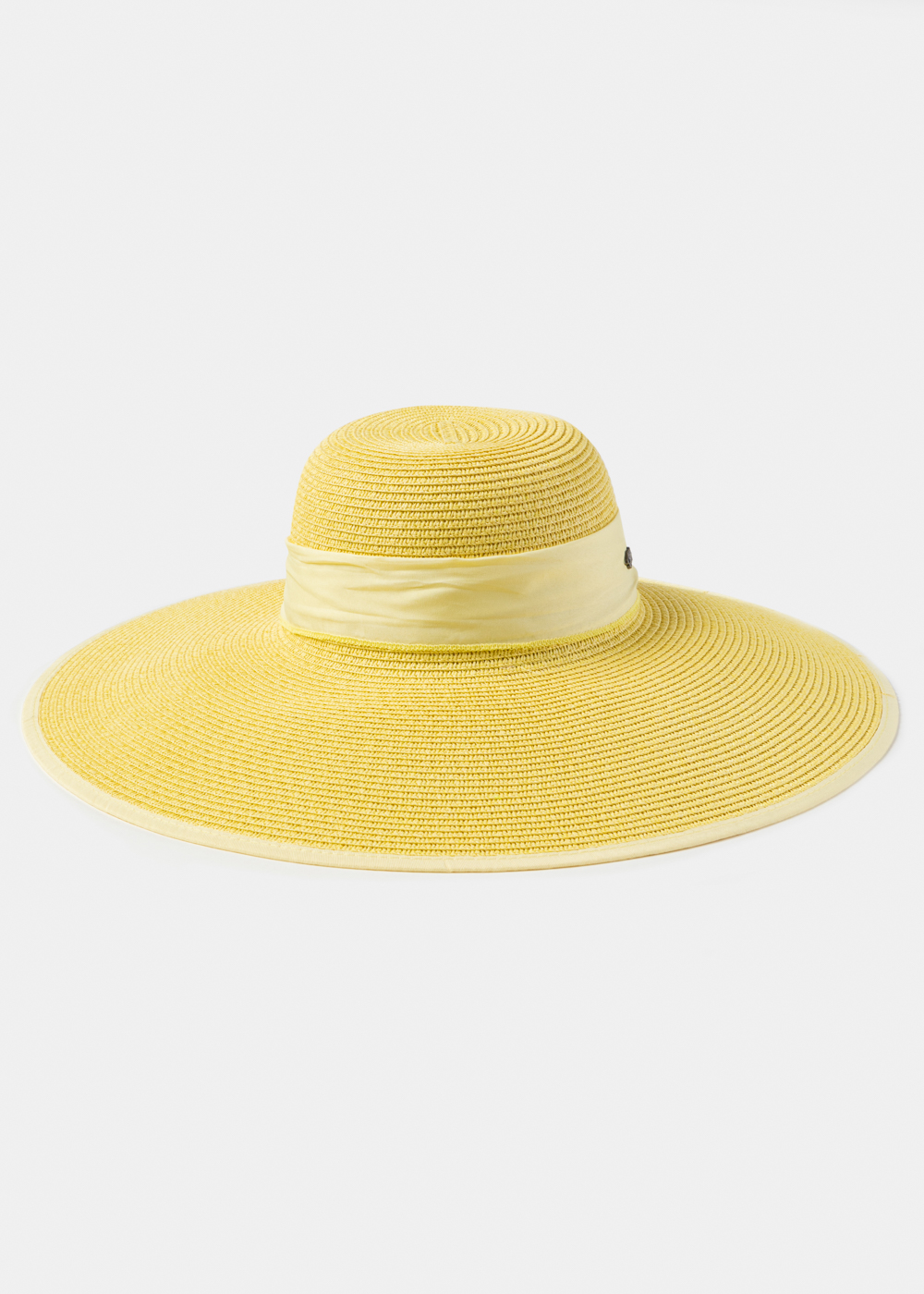 Yellow Sun Hat w/ Ribbon in tone