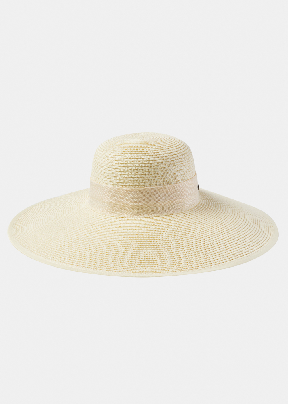 Cream Sun Hat w/ Ribbon in tone