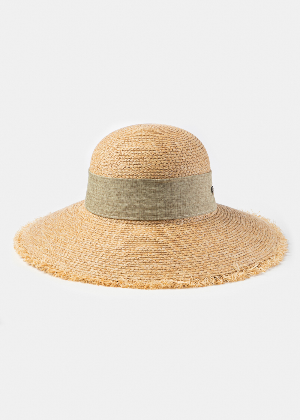 Natural Raffia Sun Hat w/ Beige Ribbon