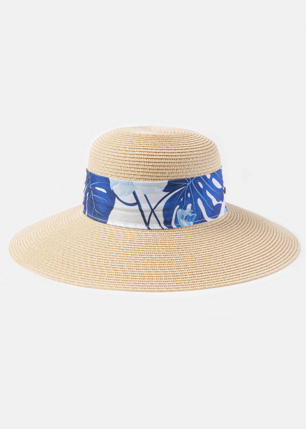 Beige Hat w/ Patterned Ribbon