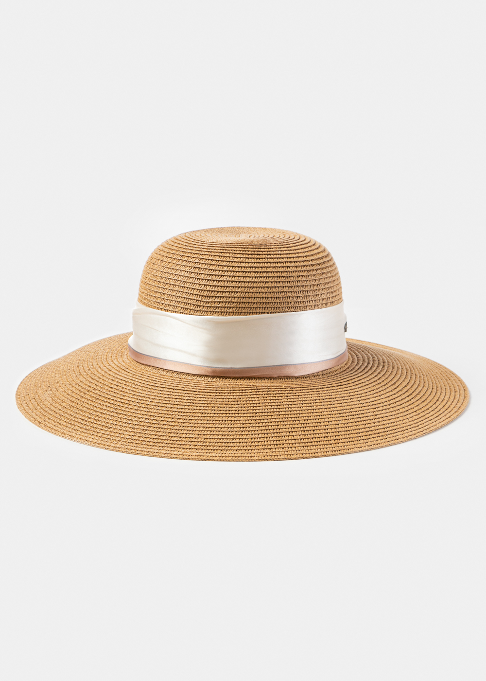 Brown  Hat w/ Satin Ribbon