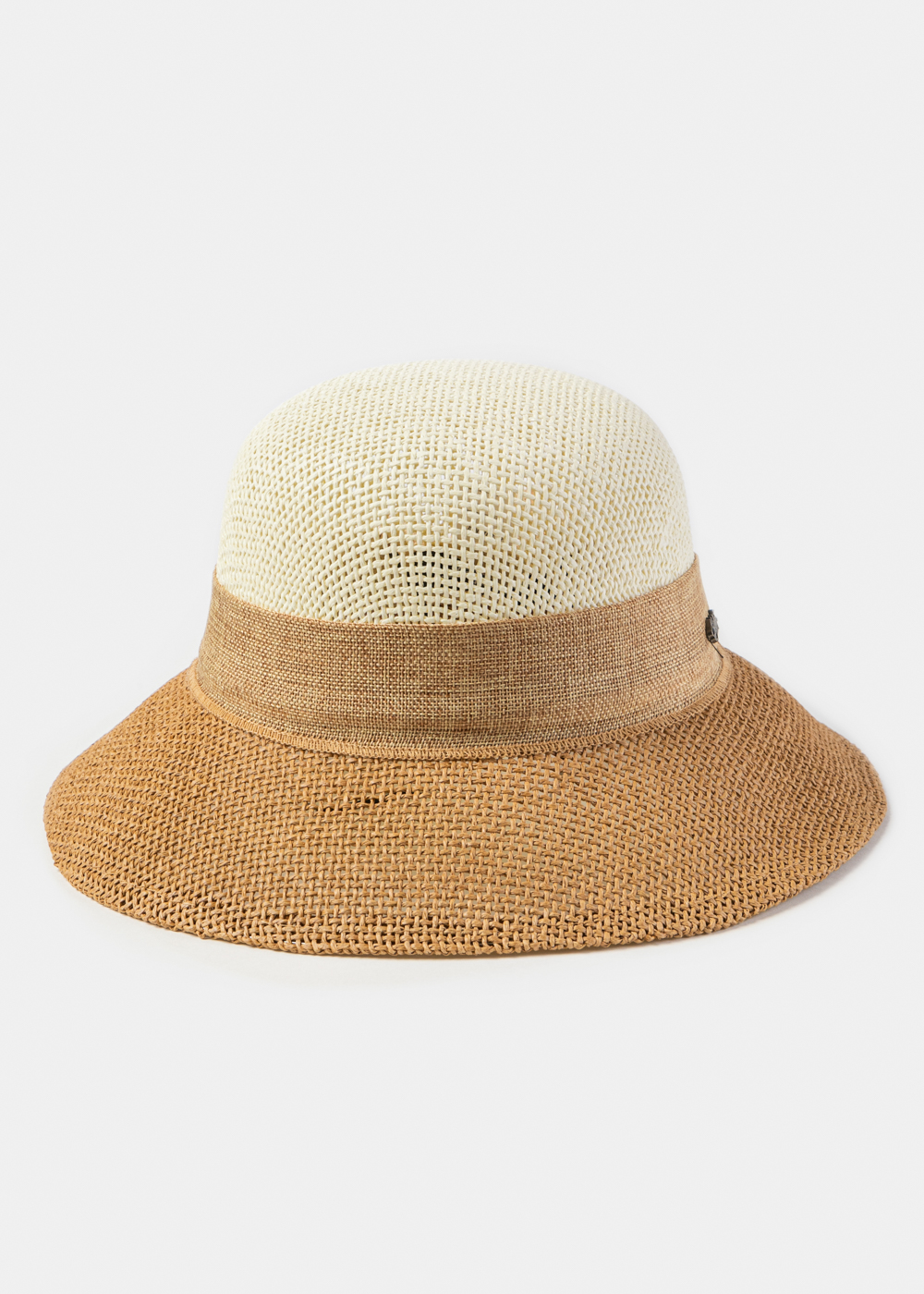 Cream & Brown Straw Hat