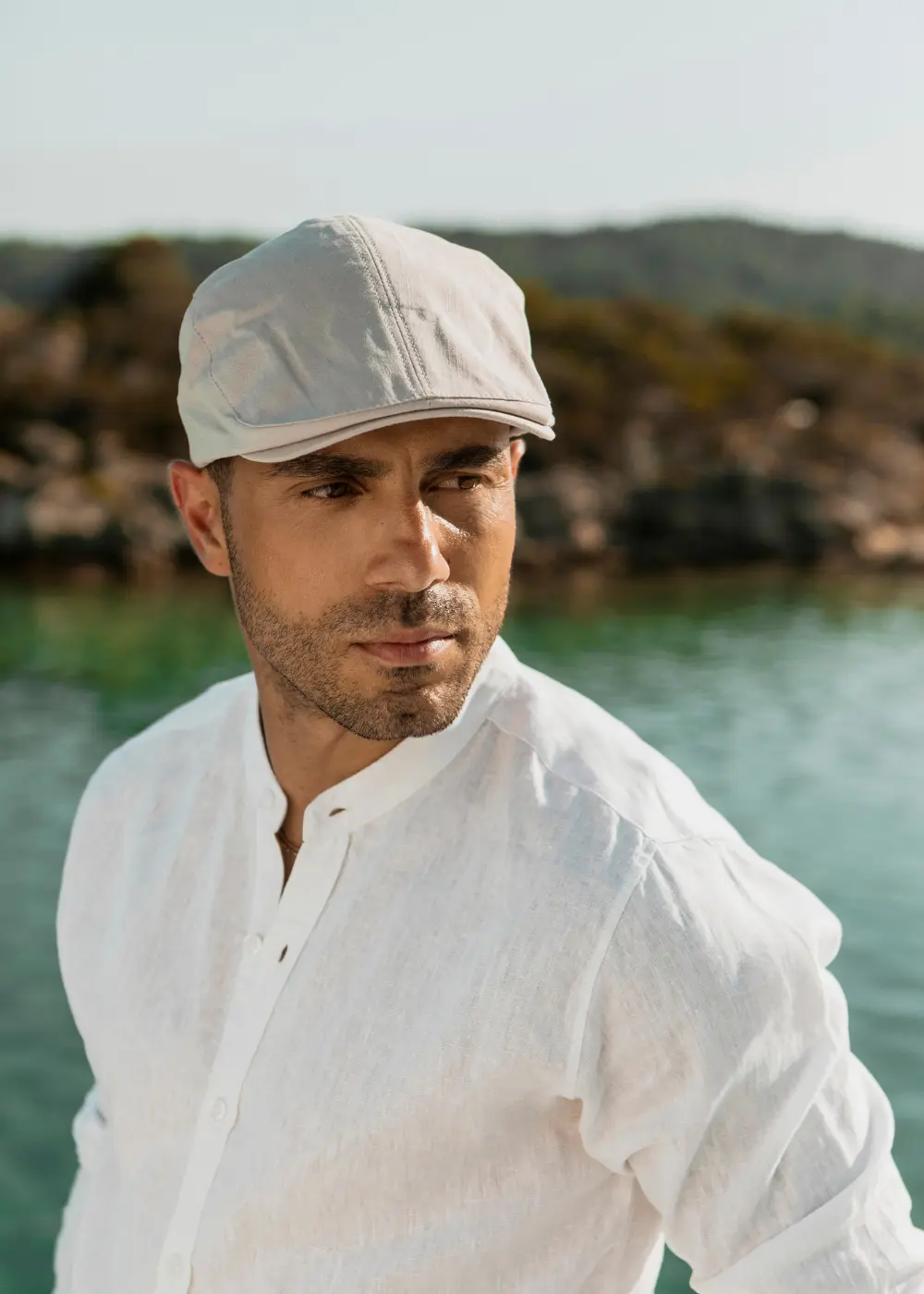 Grey Cotton Men's Cap