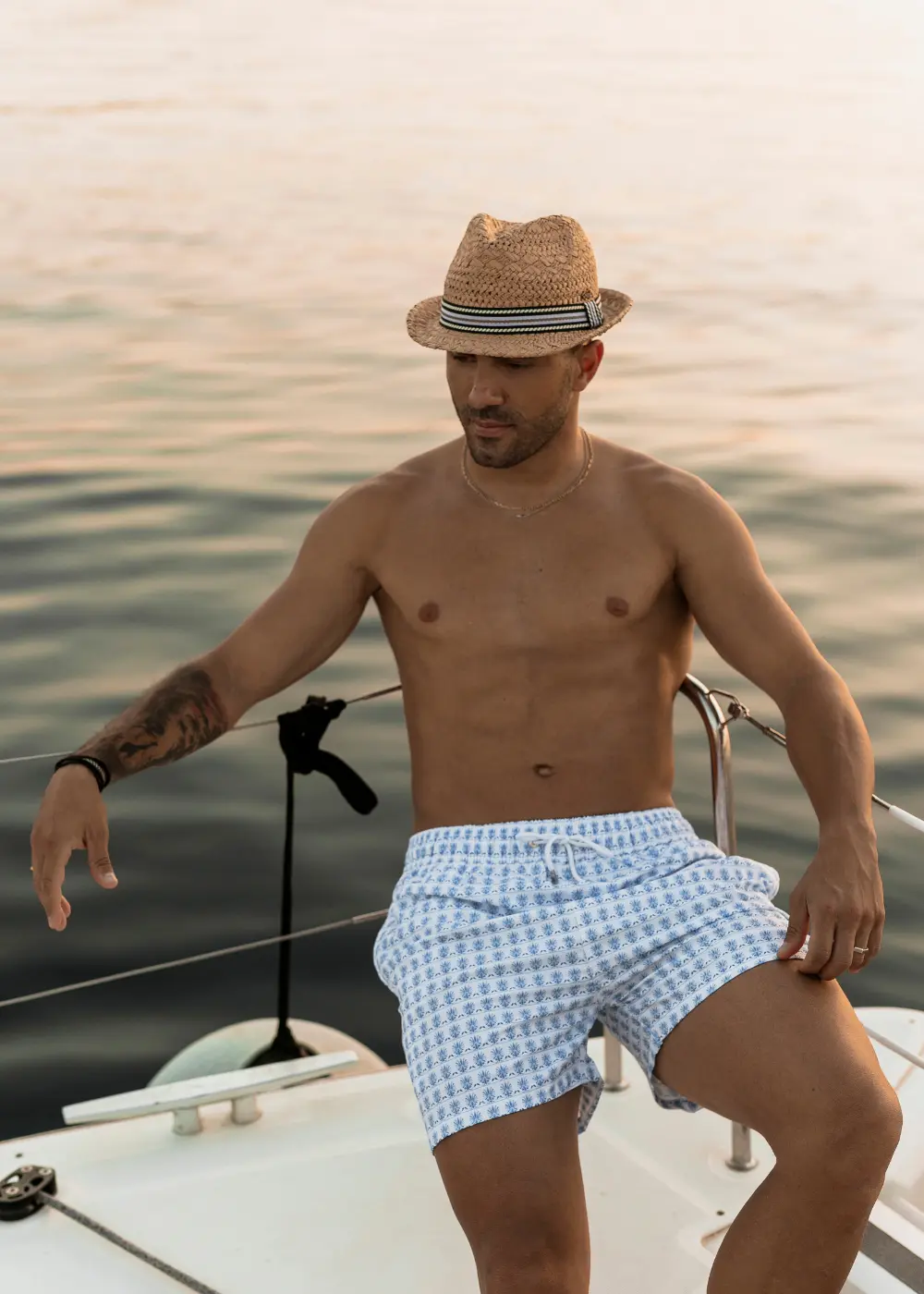 Brown Braided Fedora Hat