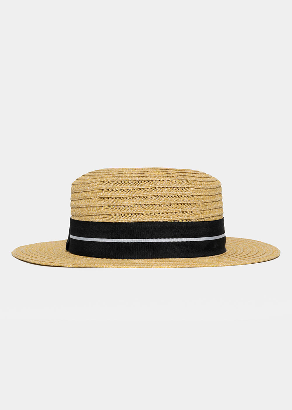 Brown Straw Hat with Black Strap