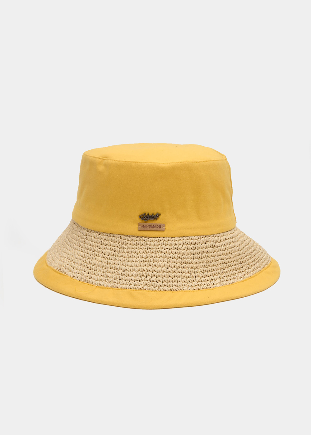 Mustard Bucket Cotton & Straw Hat 