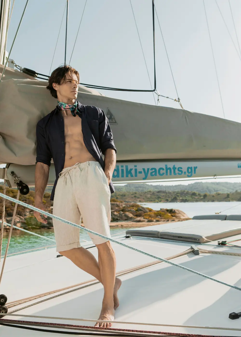 100% Linen Natural Beige Classic Shorts
