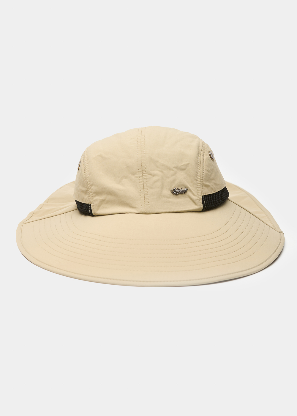 Beige active hat with neck protector 